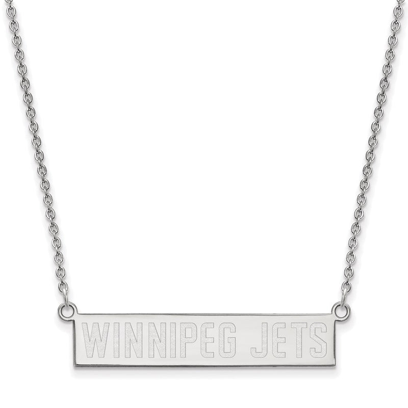 Sterlingsilber Rhodiniert Nhl Logoart Winnipeg Jets Klein Stab 18 Zoll Halskette