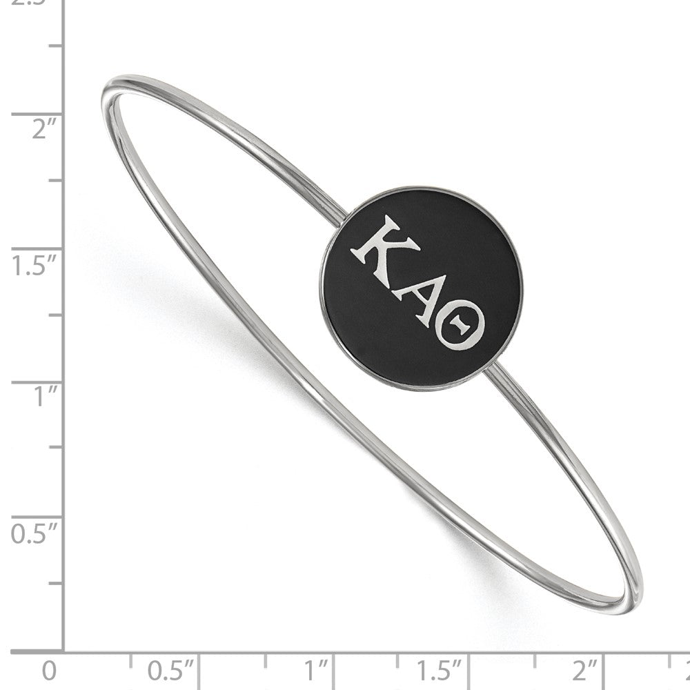 Sterlingsilber S. Rhodiniert Logoart Kappa Alpha Theta Emailliert Schieber auf Armreif Armband