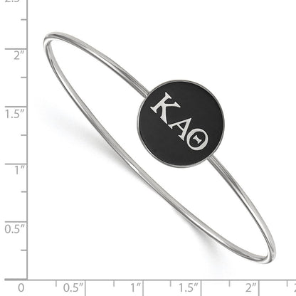 Sterlingsilber S. Rhodiniert Logoart Kappa Alpha Theta Emailliert Schieber auf Armreif Armband