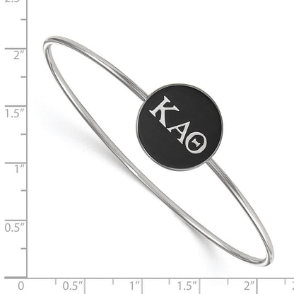 Sterlingsilber S. Rhodiniert Logoart Kappa Alpha Theta Emailliert Schieber auf Armreif Armband