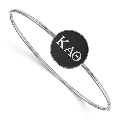 Sterlingsilber S. Rhodiniert Logoart Kappa Alpha Theta Emailliert Schieber auf Armreif Armband