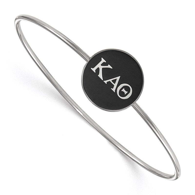 Sterlingsilber S. Rhodiniert Logoart Kappa Alpha Theta Emailliert Schieber auf Armreif Armband
