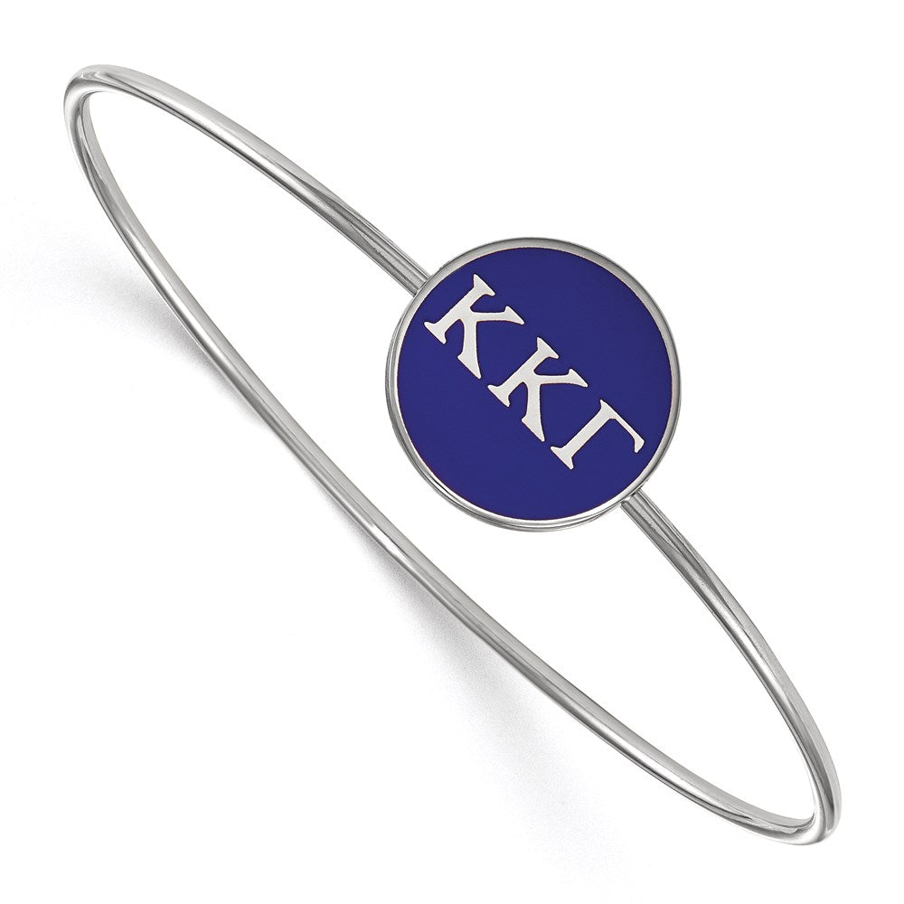 Sterlingsilber S. Rhodiniert Logoart Kappa Gamma Emailliert Schieber auf Armreif Armband