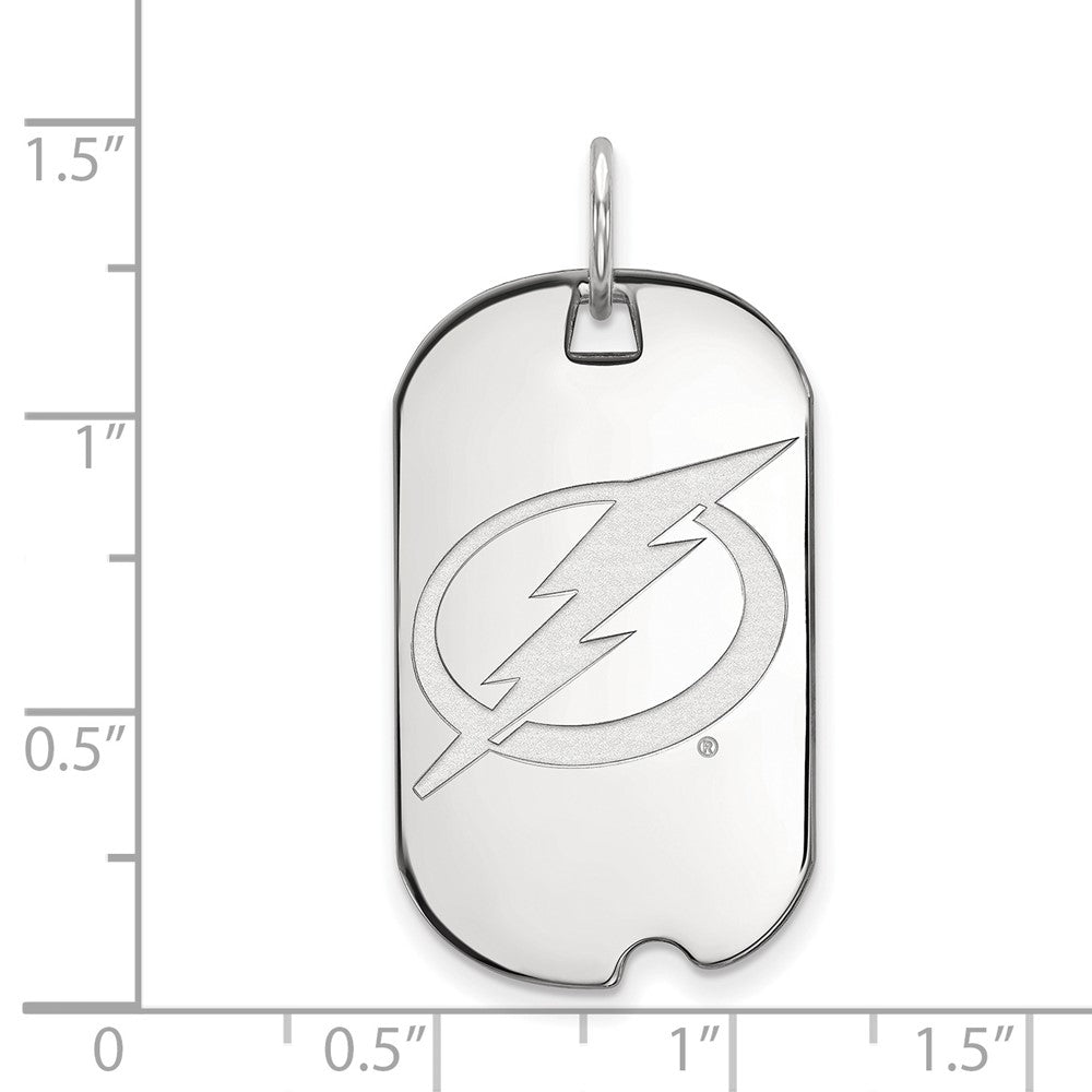 10K Weißgold Nhl Logoart Tampa Bay Blitz Klein Erkennungsmarke Anhänger