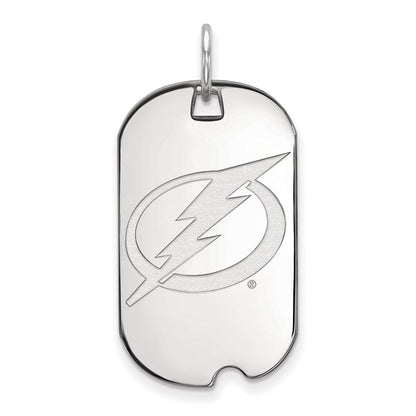 Sterlingsilber Rhodiniert Nhl Logoart Tampa Bay Blitz Klein Erkennungsmarke Anhänger