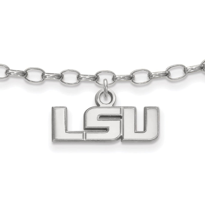 Sterlingsilber Rhodiniert Logoart Louisiana State University Fußkettchen