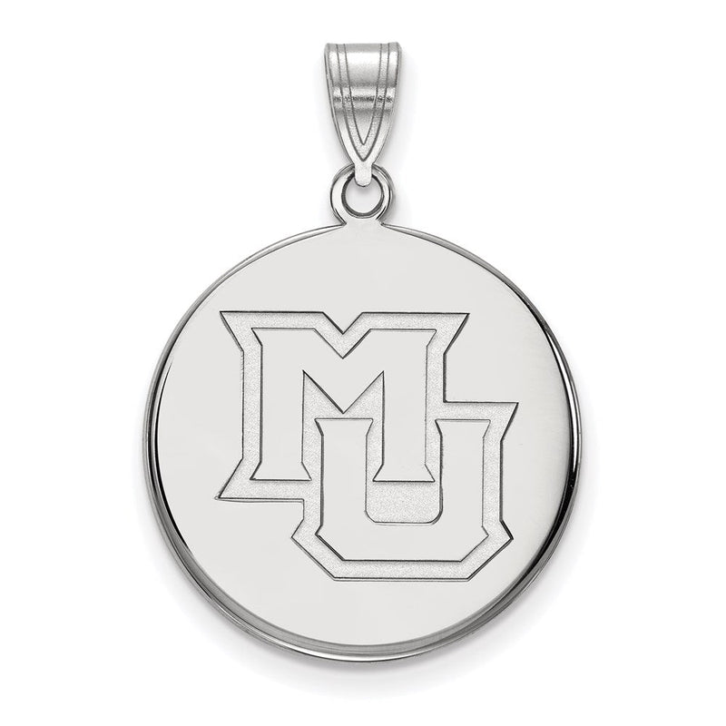 Sterlingsilber Rhodiniert Logoart Marquette University M U Groß Plättchen Anhänger