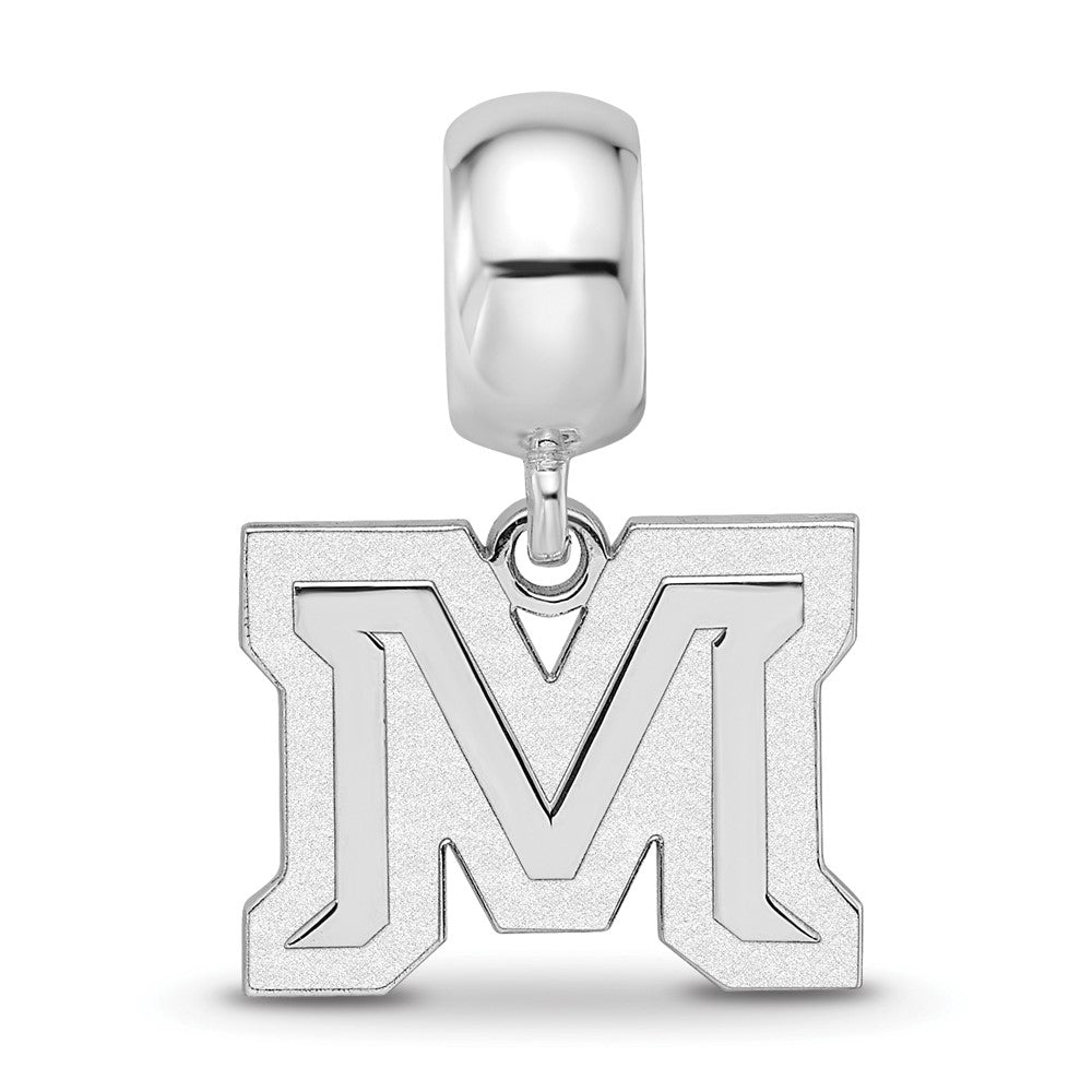 Sterlingsilber Rhodiniert Logoart Montana State U. Klein Hängend Perle