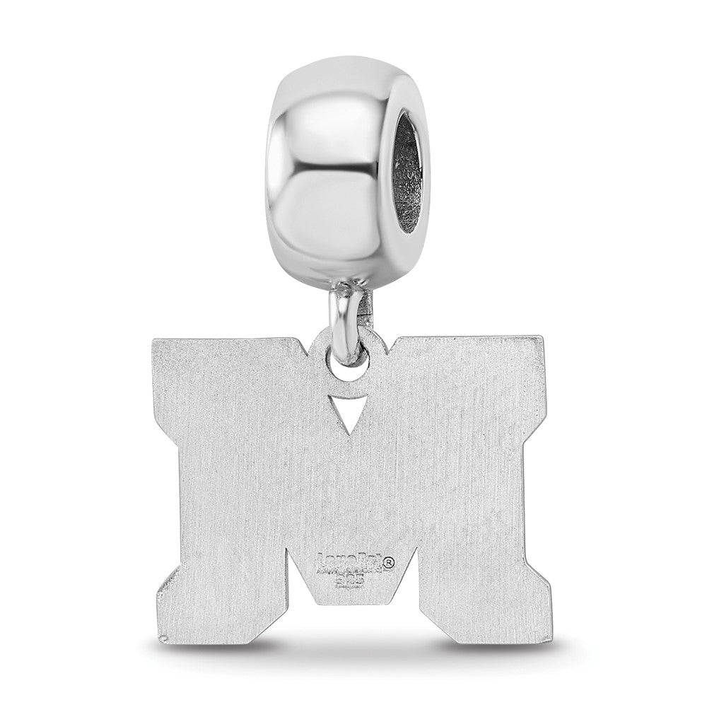 Sterlingsilber Rhodiniert Logoart Montana State U. Klein Hängend Perle