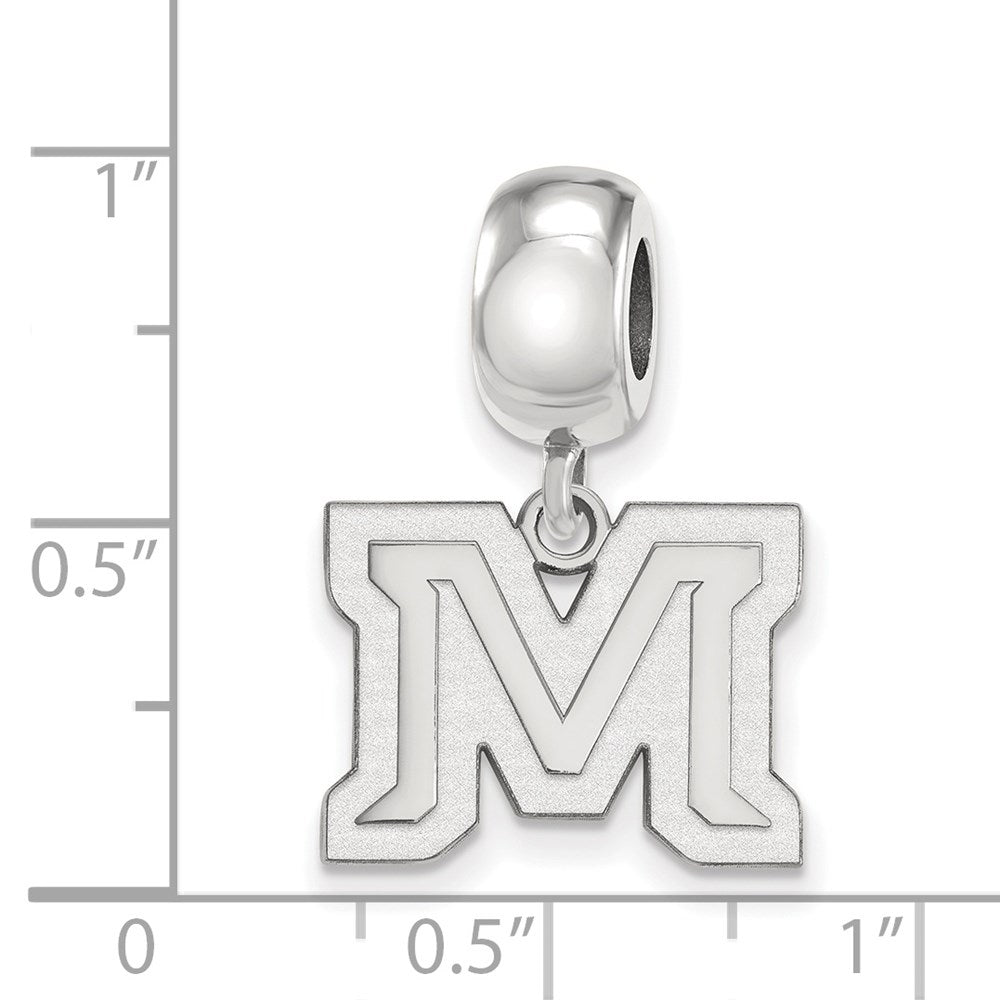 Sterlingsilber Rhodiniert Logoart Montana State U. Klein Hängend Perle