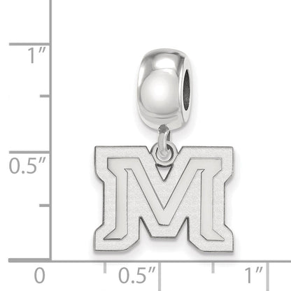 Sterlingsilber Rhodiniert Logoart Montana State U. Klein Hängend Perle