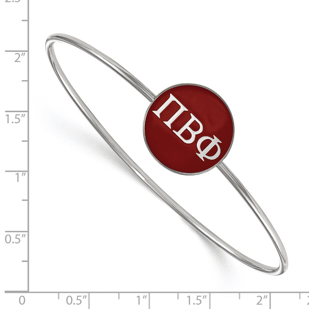 Sterlingsilber Rhodiniert Logoart Pi Beta Phi Emailliert Schieber auf Armreif Armband