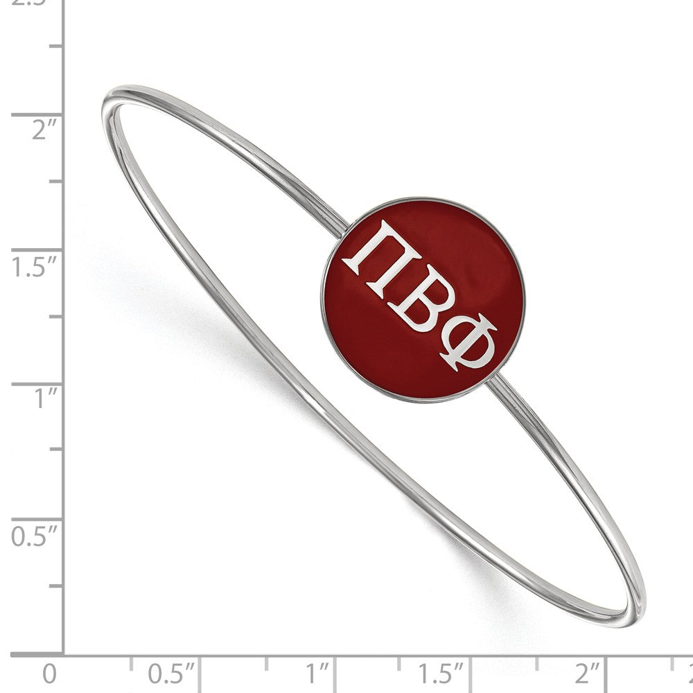 Sterlingsilber Rhodiniert Logoart Pi Beta Phi Emailliert Schieber auf Armreif Armband