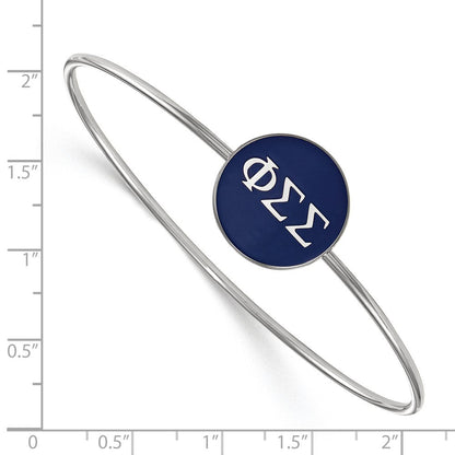 Sterlingsilber Rhodiniert Logoart Phi Sigma Emailliert Schieber auf Armreif
