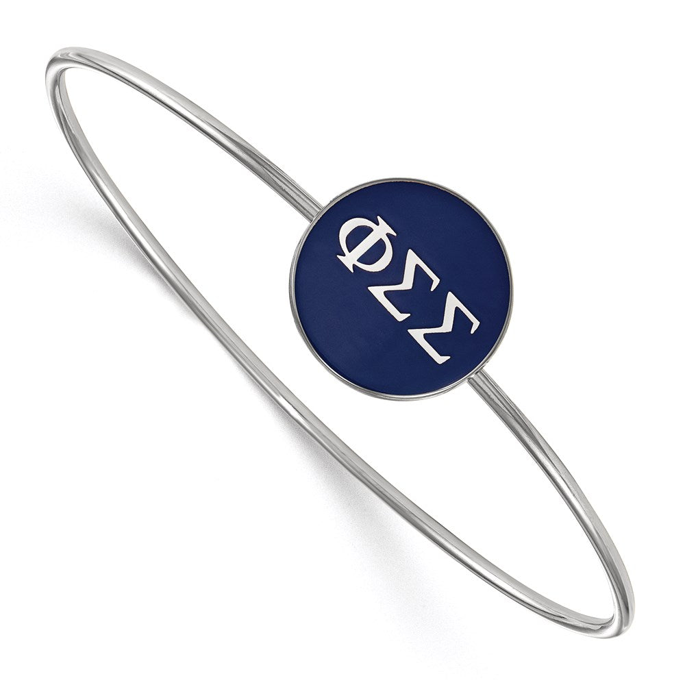 Sterlingsilber Rhodiniert Logoart Phi Sigma Emailliert Schieber auf Armreif
