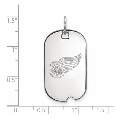 Sterlingsilber Rhodiniert Nhl Logoart Detroit Rot Flügel Klein Erkennungsmarke Anhänger
