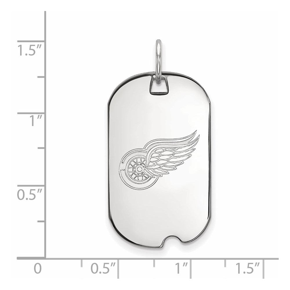 10K Weißgold Nhl Logoart Detroit Rot Flügel Klein Erkennungsmarke Anhänger