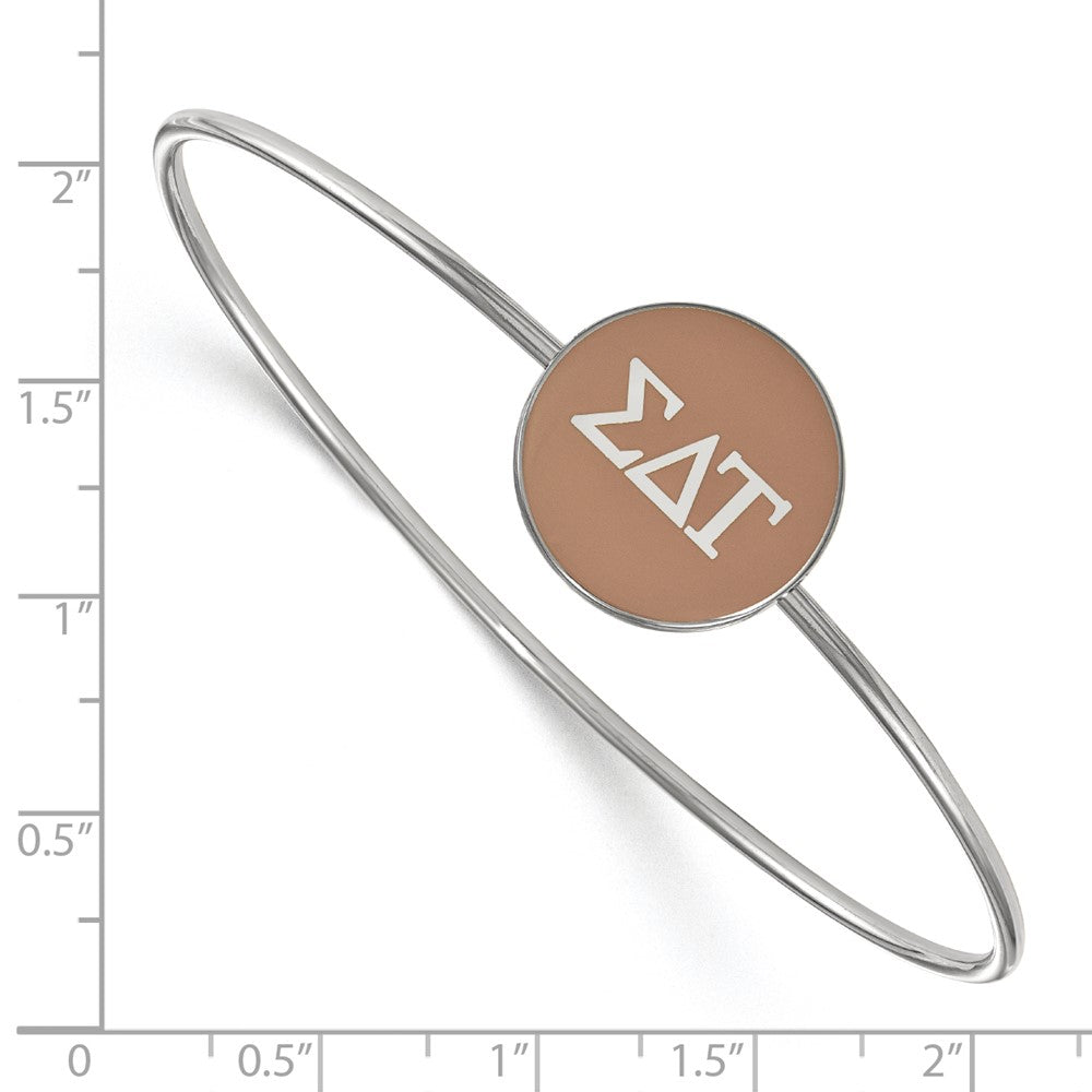Sterlingsilber Rhodiniert Logoart Sigma Delta Tau Emailliert Schieber auf Armreif Armband
