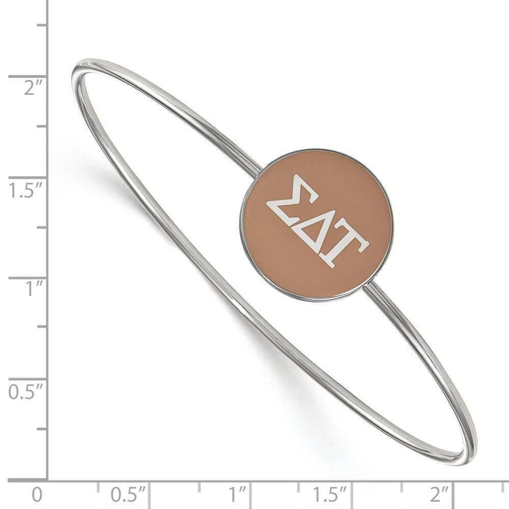Sterlingsilber Rhodiniert Logoart Sigma Delta Tau Emailliert Schieber auf Armreif Armband