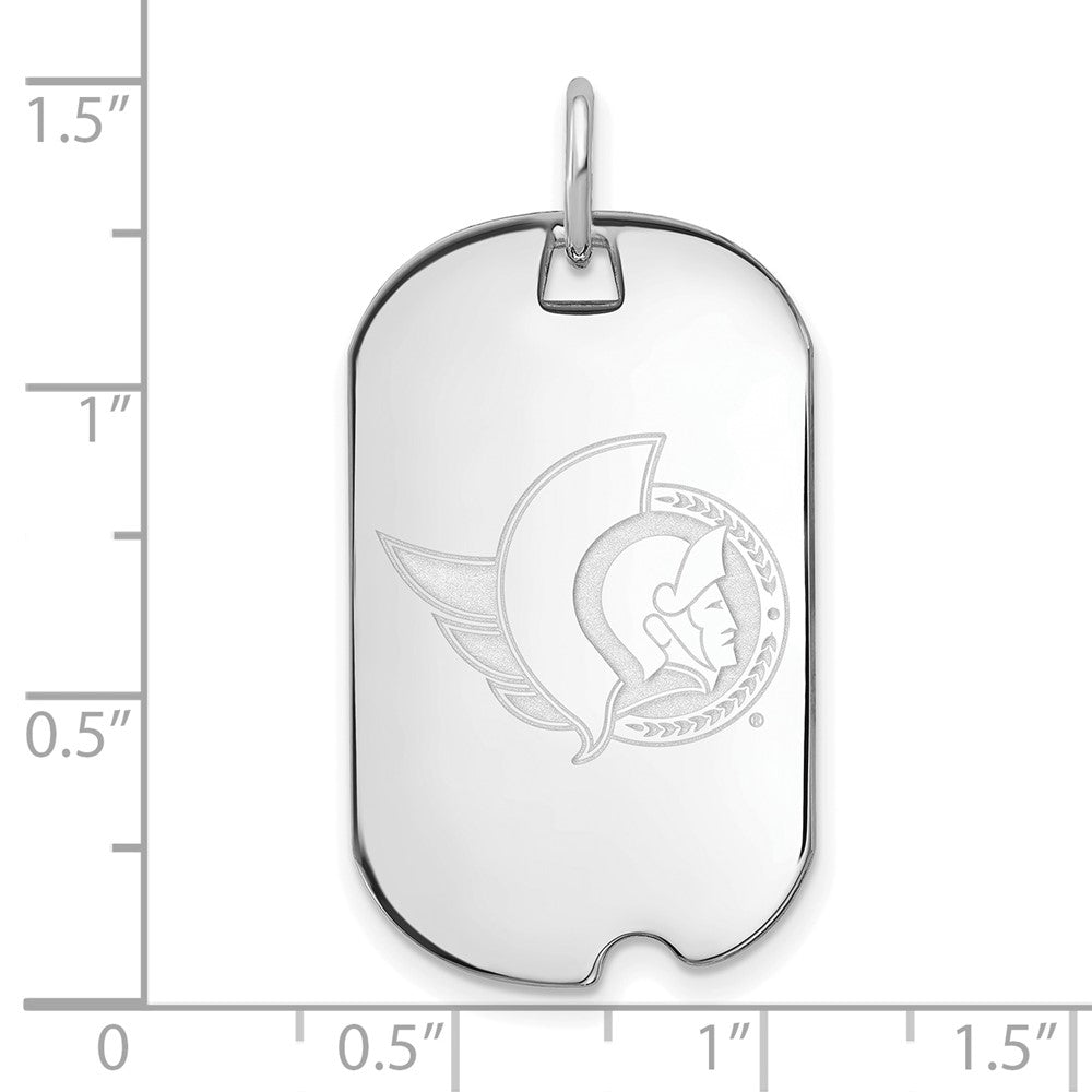 Sterlingsilber Rhodiniert Nhl Logoart Ottawa Senators Klein Erkennungsmarke Anhänger