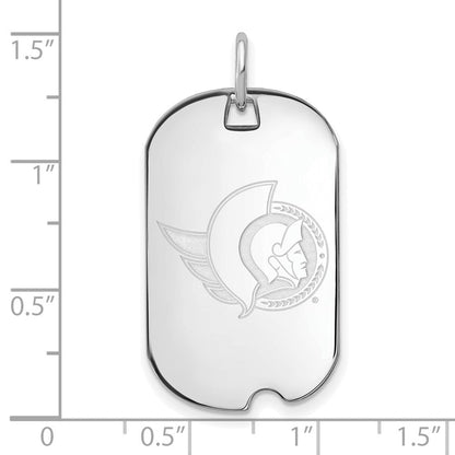 Sterlingsilber Rhodiniert Nhl Logoart Ottawa Senators Klein Erkennungsmarke Anhänger