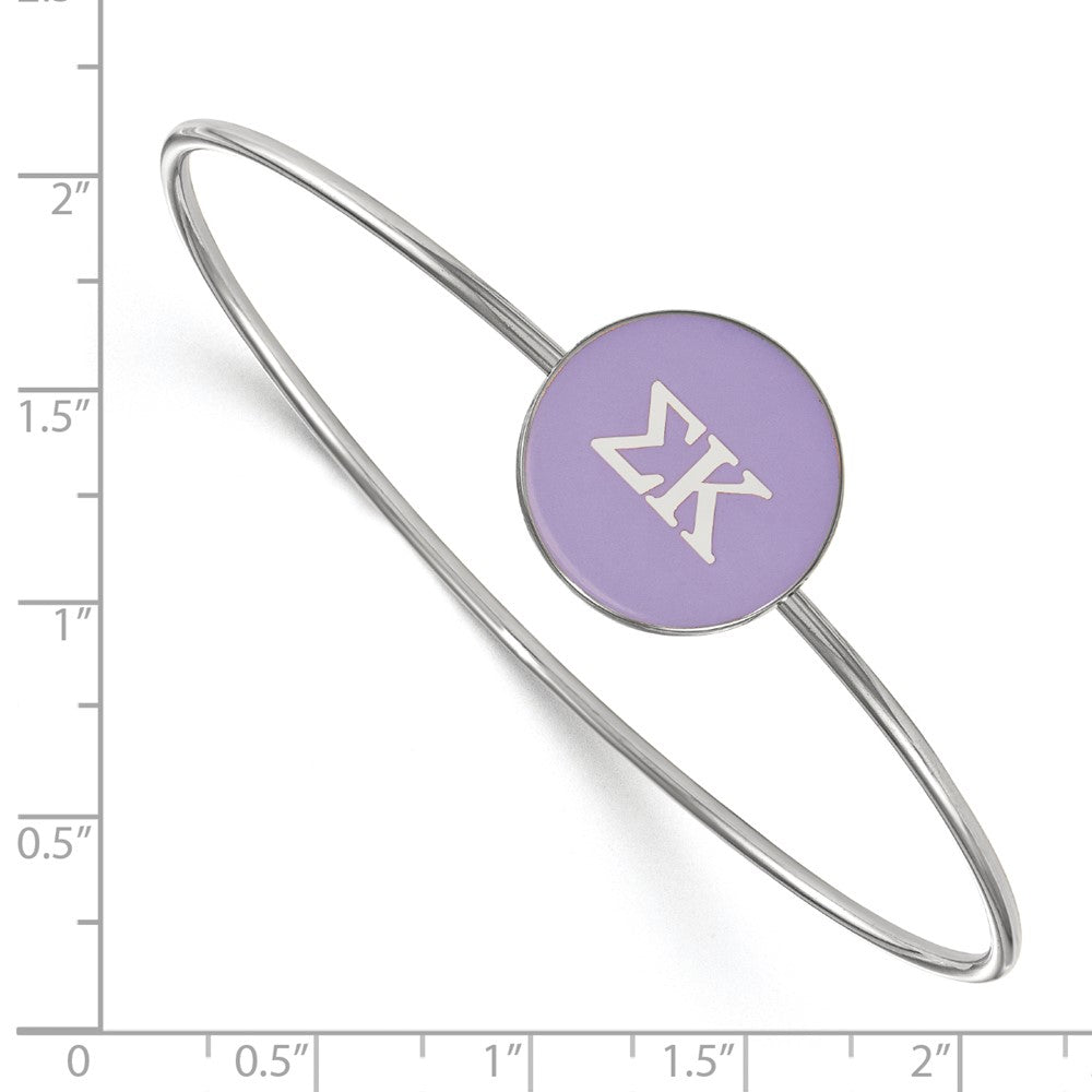 Sterlingsilber Rhodiniert Logoart Sigma Kappa Emailliert Schieber auf Armreif Armband