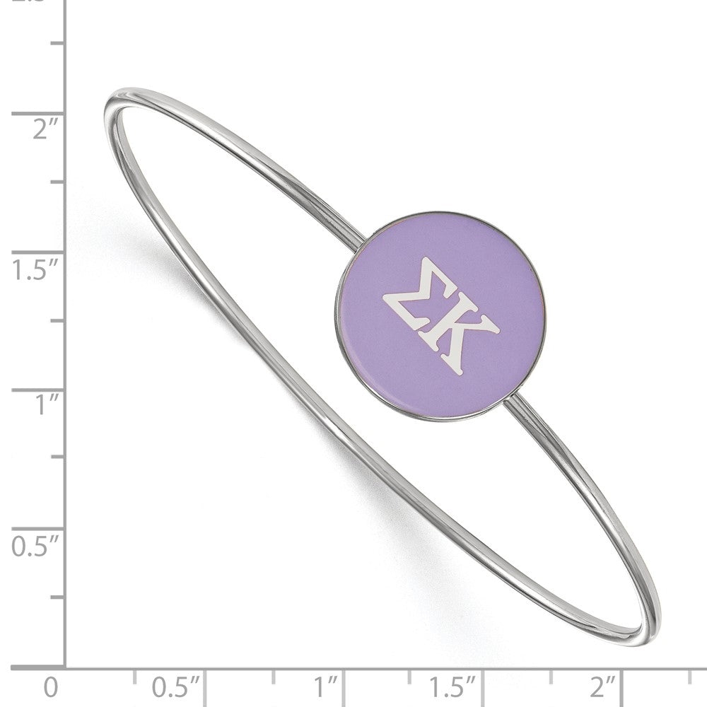 Sterlingsilber Rhodiniert Logoart Sigma Kappa Emailliert Schieber auf Armreif Armband