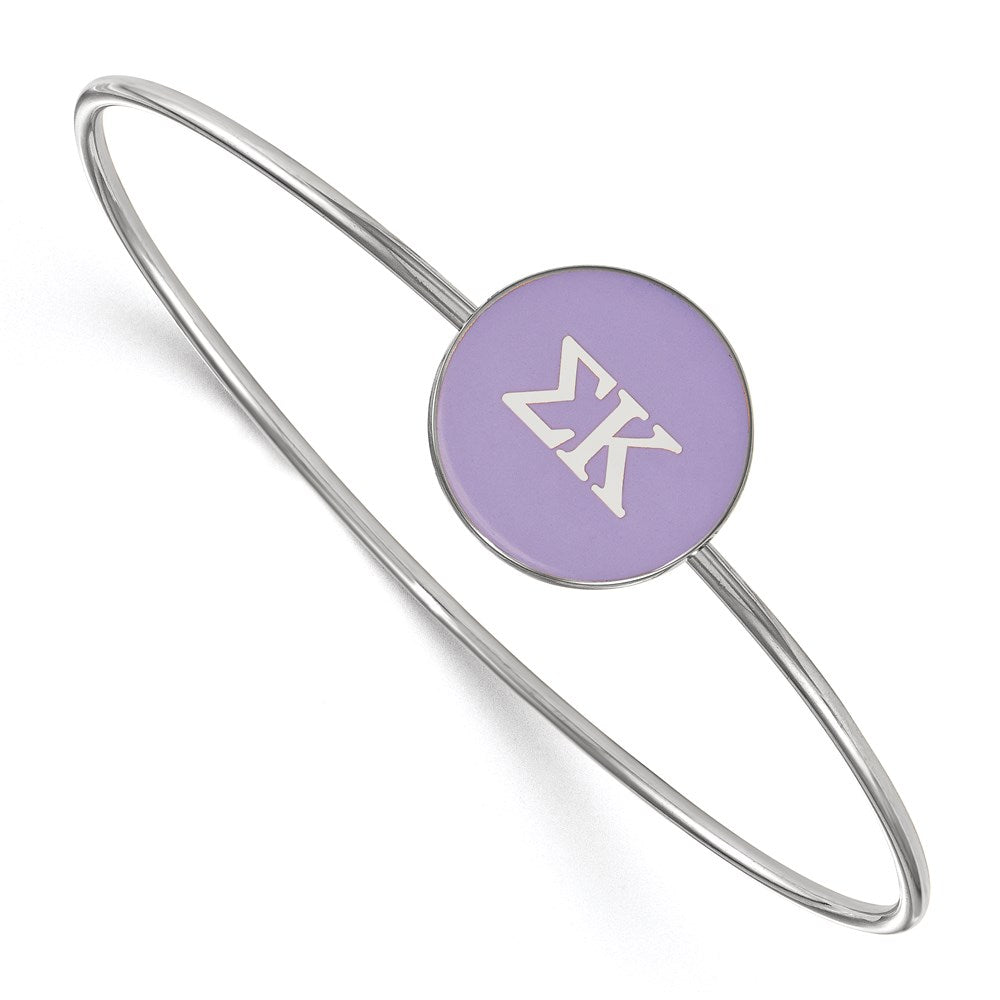 Sterlingsilber Rhodiniert Logoart Sigma Kappa Emailliert Schieber auf Armreif Armband