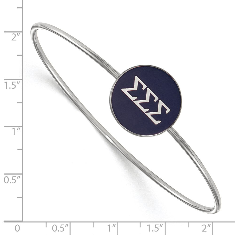 Sterlingsilber S. Rhodiniert Logoart Sigma Emailliert Schieber auf Armreif Armband