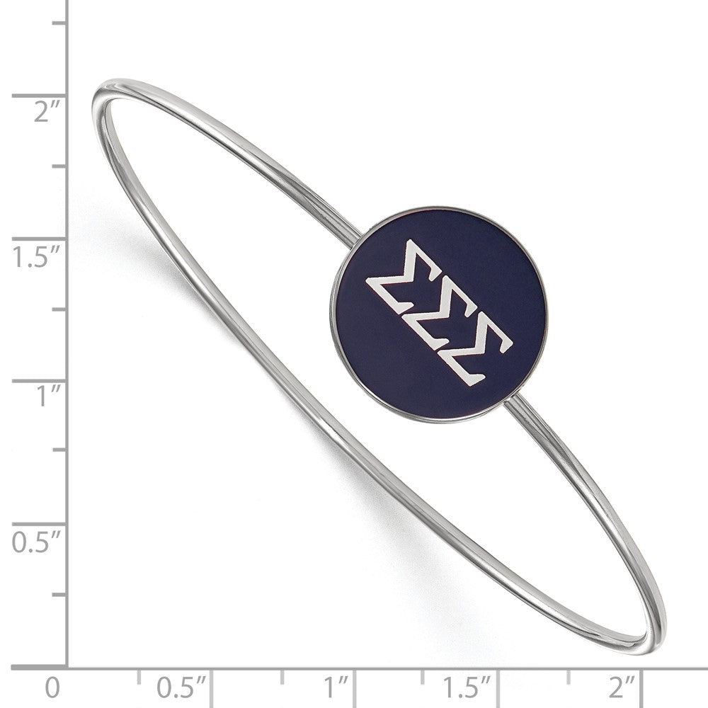 Sterlingsilber S. Rhodiniert Logoart Sigma Emailliert Schieber auf Armreif Armband