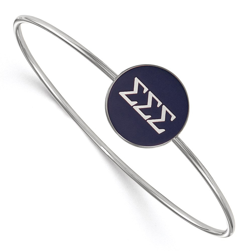 Sterlingsilber S. Rhodiniert Logoart Sigma Emailliert Schieber auf Armreif Armband