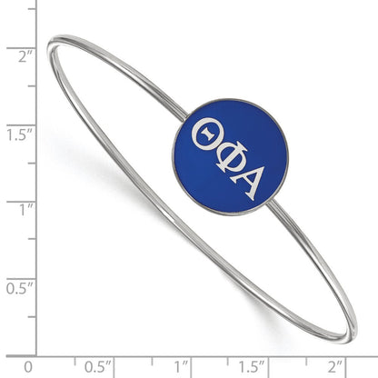 Sterlingsilber Rhodiniert Logoart Theta Phi Alpha Emailliert Schieber auf Armreif Armband