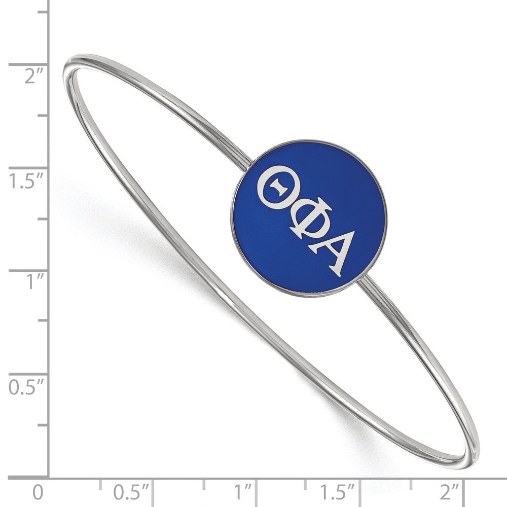 Sterlingsilber Rhodiniert Logoart Theta Phi Alpha Emailliert Schieber auf Armreif Armband