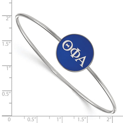 Sterlingsilber Rhodiniert Logoart Theta Phi Alpha Emailliert Schieber auf Armreif Armband