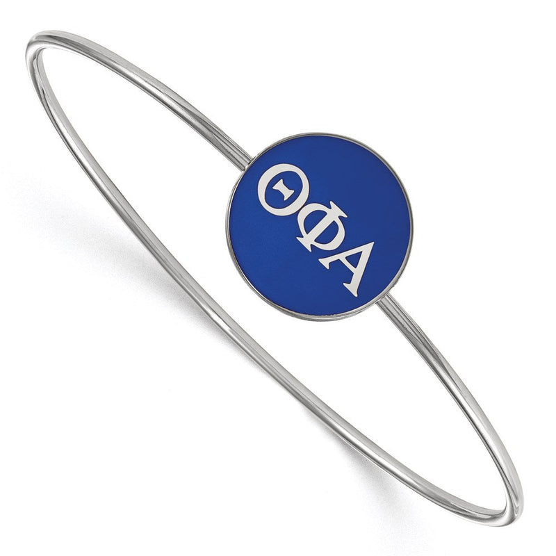 Sterlingsilber Rhodiniert Logoart Theta Phi Alpha Emailliert Schieber auf Armreif Armband
