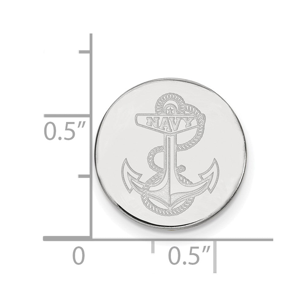 14K Weißgold Logoart Us Naval Akademie Anker Anstecknadel
