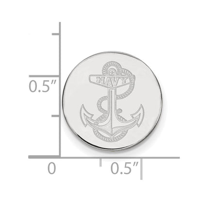 14K Weißgold Logoart Us Naval Akademie Anker Anstecknadel