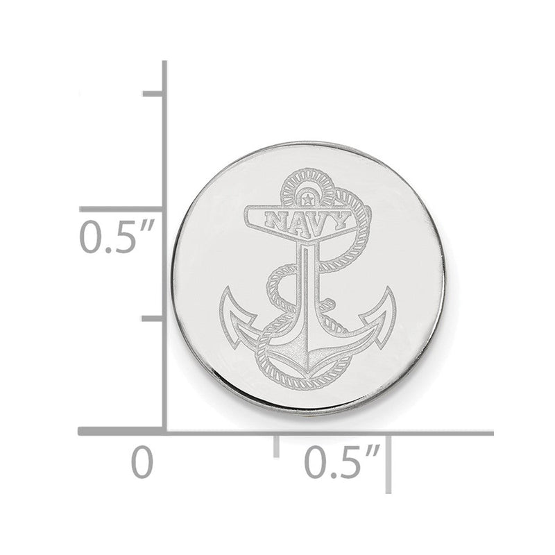 14K Weißgold Logoart Us Naval Akademie Anker Anstecknadel
