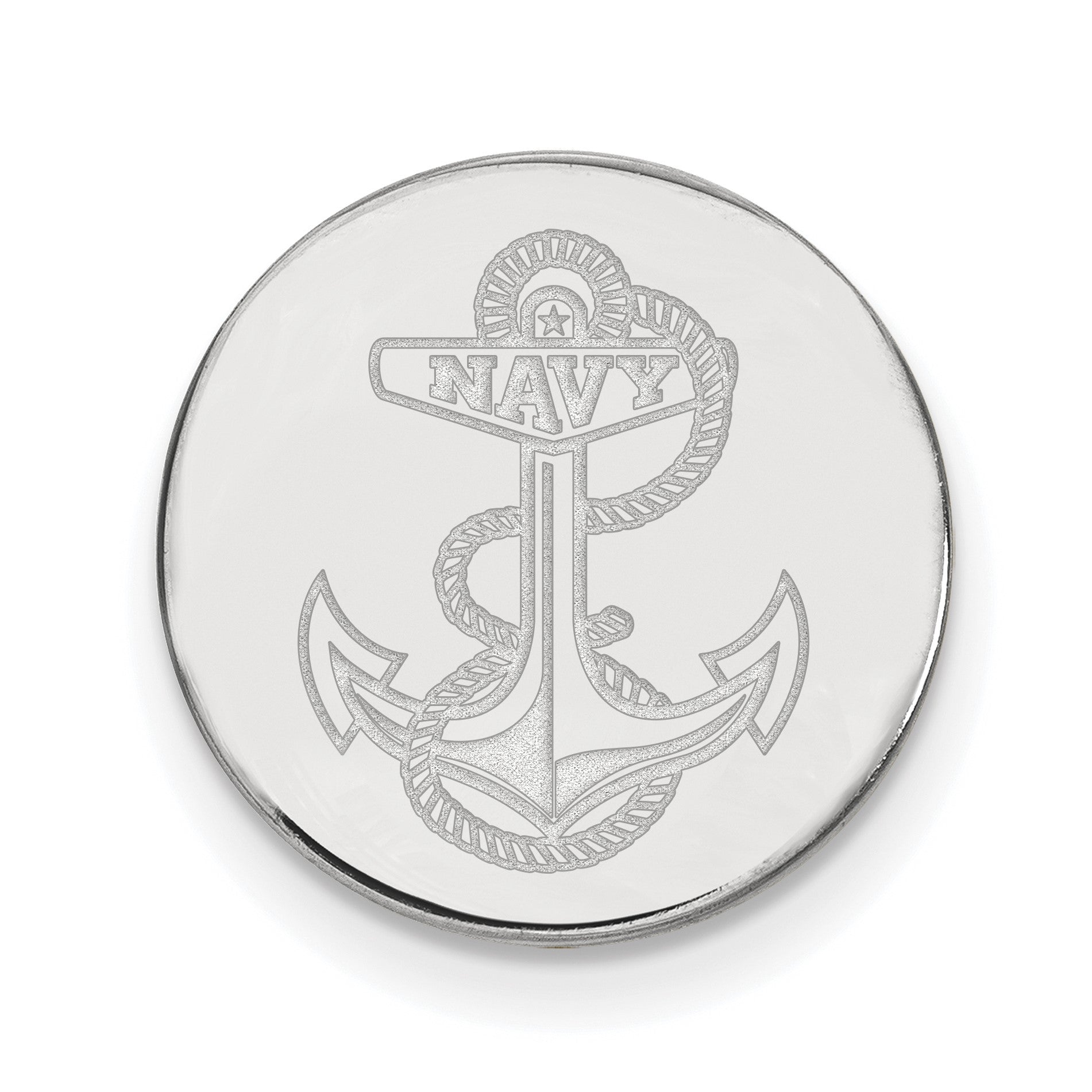14K Weißgold Logoart Us Naval Akademie Anker Anstecknadel