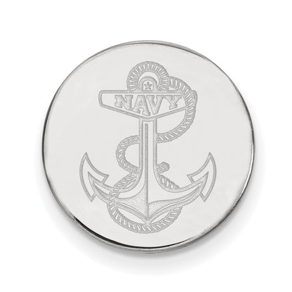 14K Weißgold Logoart Us Naval Akademie Anker Anstecknadel
