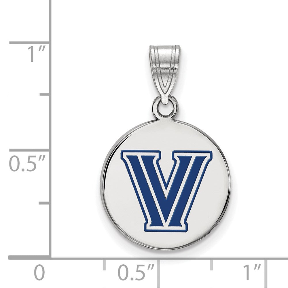 Sterlingsilber Rhodiniert Logoart Villanova University Buchstabe V Mittel Emailliert Plättchen Anhänger