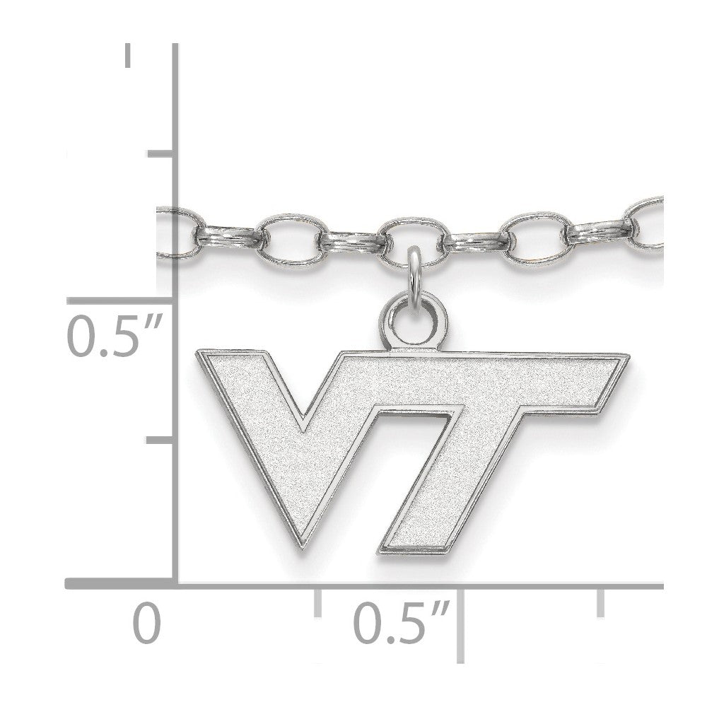 Sterlingsilber Rhodiniert Logoart Virginia Tech Fußkettchen