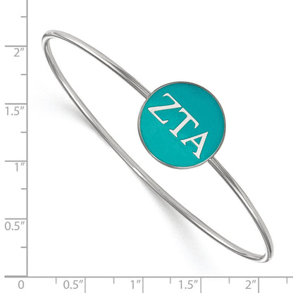 Sterlingsilber Rhodiniert Logoart Zeta Tau Alpha Emailliert Schieber auf Armreif Armband