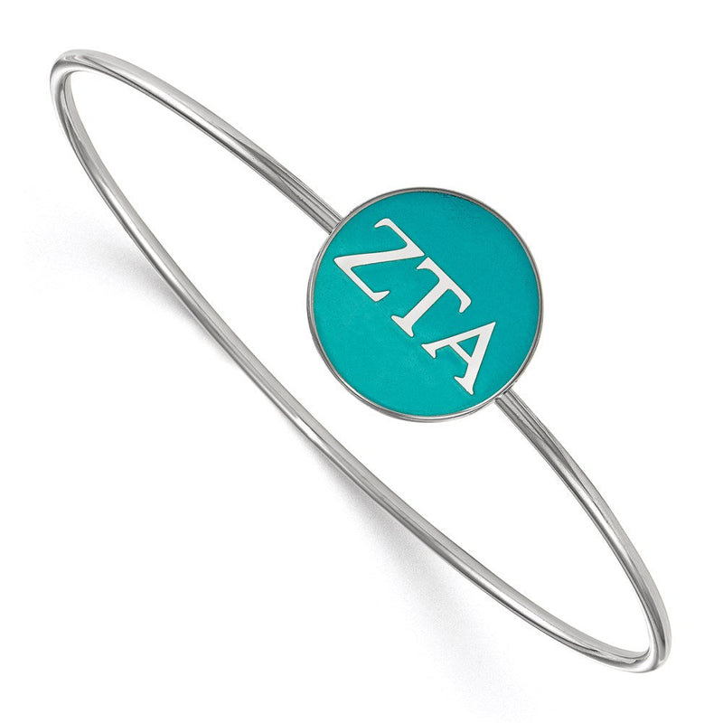 Sterlingsilber Rhodiniert Logoart Zeta Tau Alpha Emailliert Schieber auf Armreif Armband