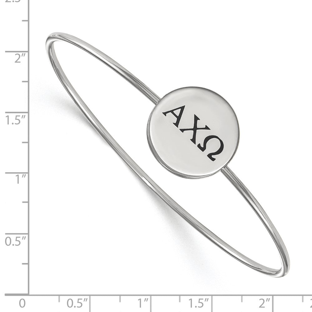 Sterlingsilber Rhodiniert Logoart Alpha Chi Omega Emailliert Schieber auf Armreif Armband