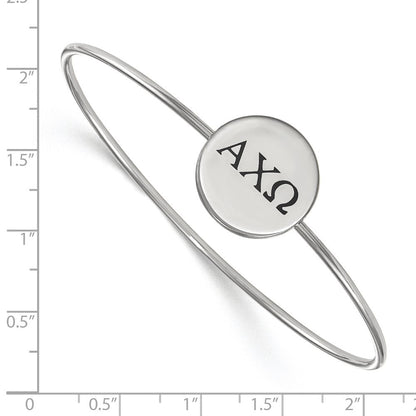 Sterlingsilber Rhodiniert Logoart Alpha Chi Omega Emailliert Schieber auf Armreif Armband