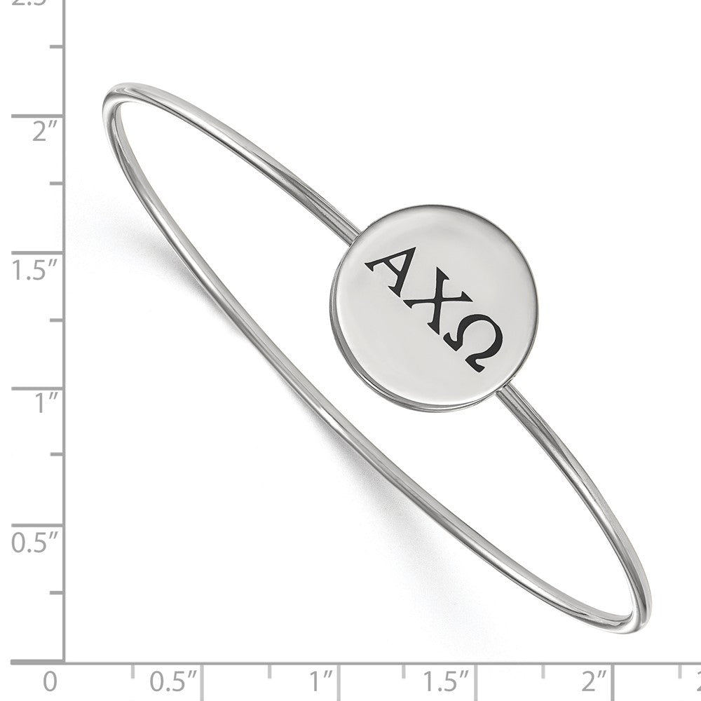 Sterlingsilber Rhodiniert Logoart Alpha Chi Omega Emailliert Schieber auf Armreif Armband