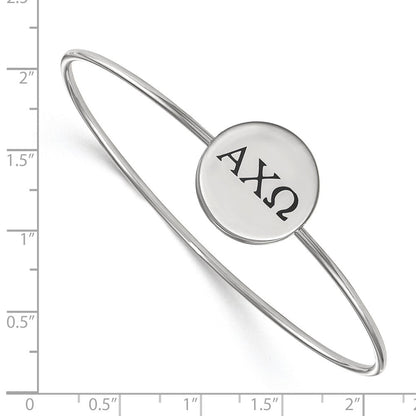 Sterlingsilber Rhodiniert Logoart Alpha Chi Omega Emailliert Schieber auf Armreif Armband