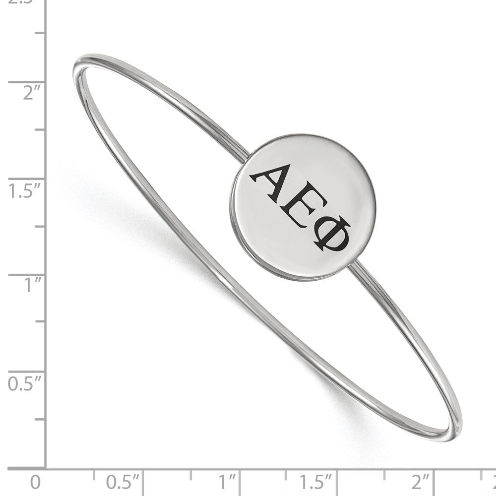 Sterlingsilber S. Rhodiniert Logoart Alpha Epsilon Phi Emailliert Schieber auf Armreif Armband