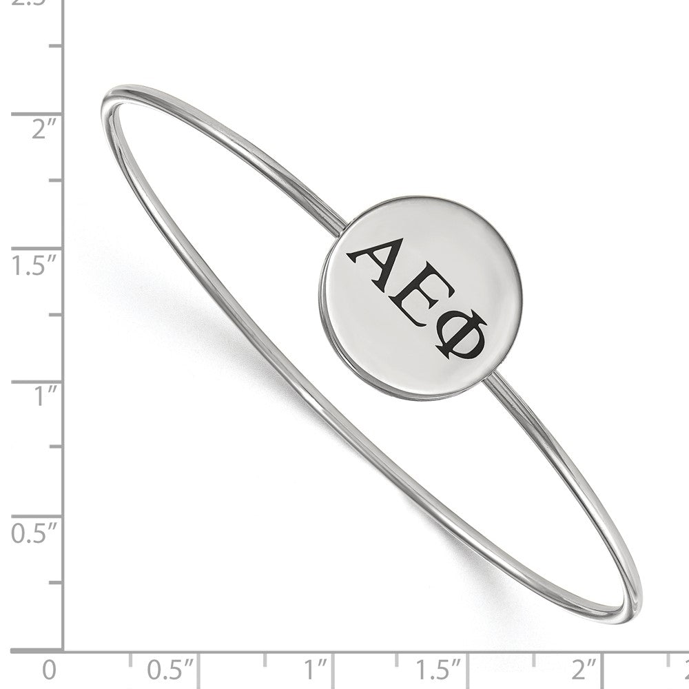 Sterlingsilber S. Rhodiniert Logoart Alpha Epsilon Phi Emailliert Schieber auf Armreif Armband